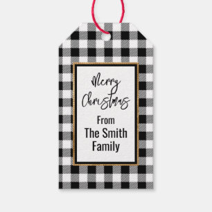 Classic Black and White Buffalo Check Gift Tags