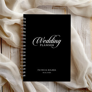Classic Black and White Calligraphy Wedding  Planner