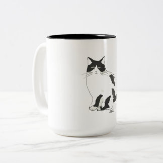 Classic Black and White Cat  Coffee Mug