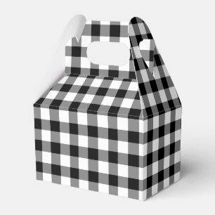 Classic Black And White Checked Gingham Favor Box