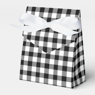Classic Black And White Checked Gingham Pattern Favor Box