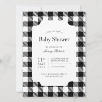 Classic Black and White Checkerboard Plaid Shower