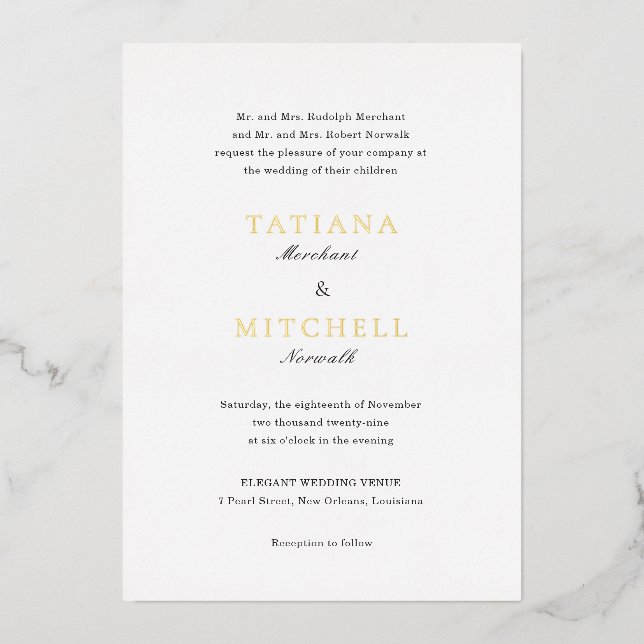 Classic Black and White Elegant Wedding (Front)