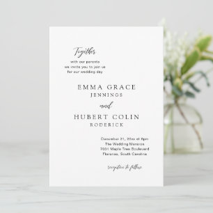 Classic Black and White Elegant Wedding Invitation