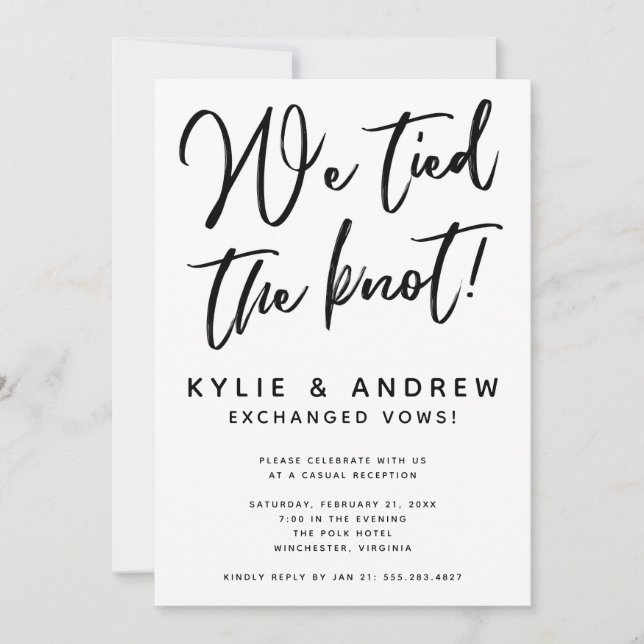 Classic Black and White Elopement Reception (Front)