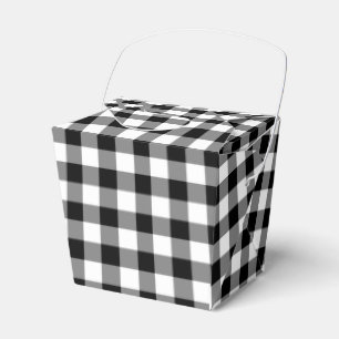Classic Black And White Gingham Pattern Favor Box
