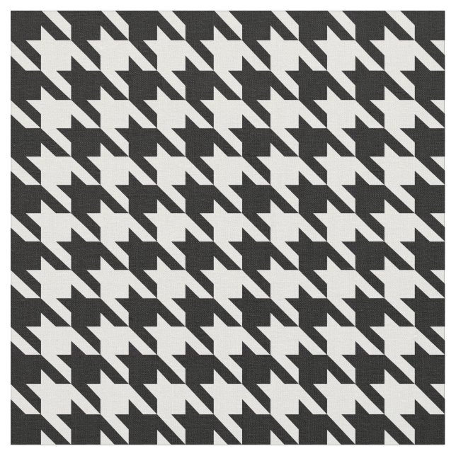 Classic Black and White Houndstooth Fabric (Close Up)