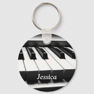 Classic Black and White Keyboard Keychain
