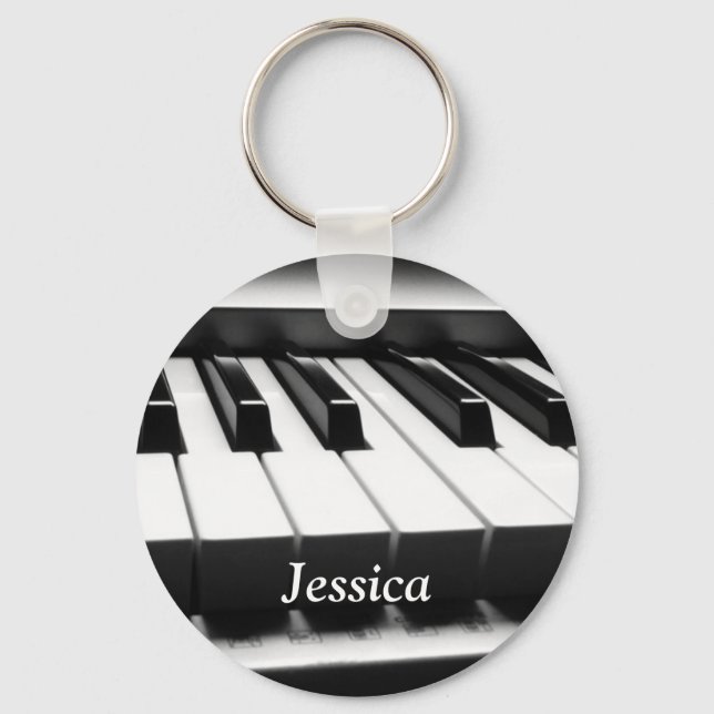 Classic Black and White Keyboard Keychain (Front)