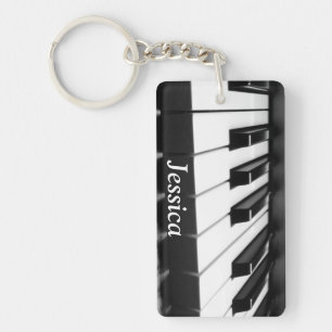 Classic Black and White Keyboard Keychain
