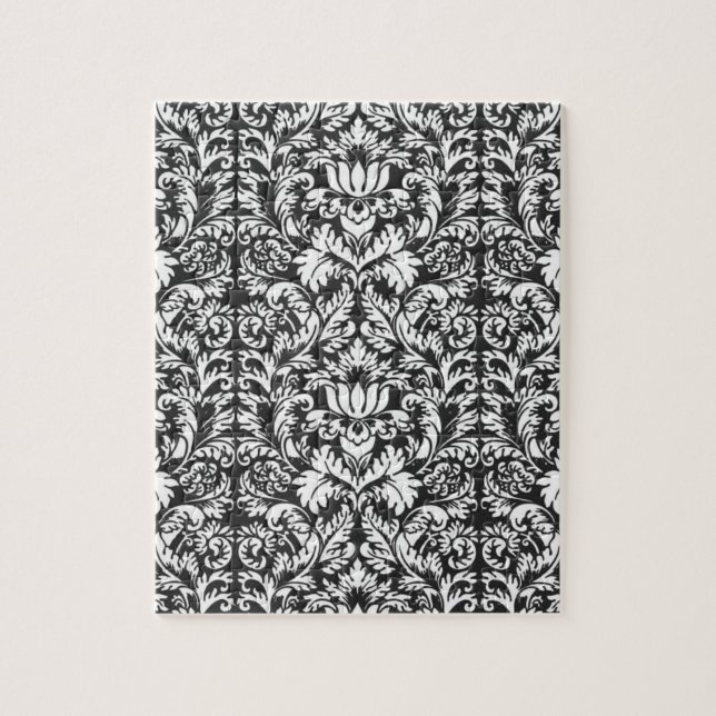 Classic Black and White Lace Pattern Jigsaw Puzzle (Vertical)
