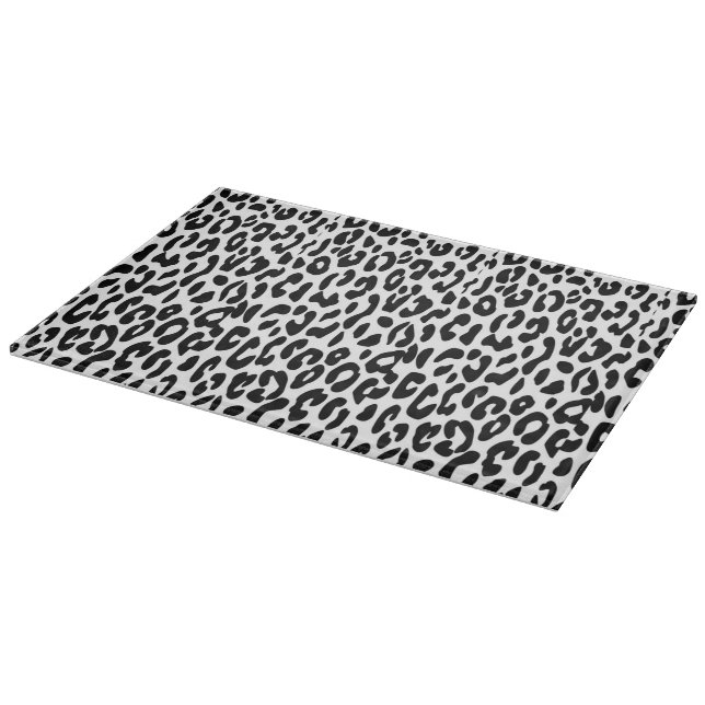 Classic Black and White Leopard Print Cutting Board (Corner)