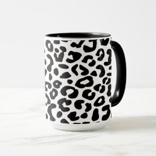 Classic Black and White Leopard Print Mug