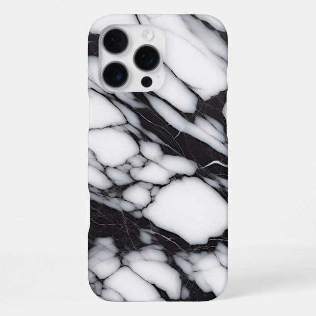 Classic Black And White Marble Slab Pattern iPhone Case (Back)