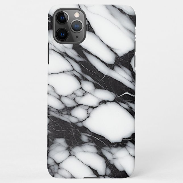 Classic Black And White Marble Slab Pattern iPhone Case (Back)