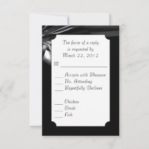 Classic Black and White Menu Choice RSVP