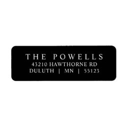 Classic Black and White Minimalist Return Address 