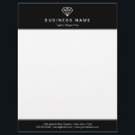 Classic Black and White Modern Diamond Logo Letterhead<br><div class="desc">Classic Black and White Modern Diamond Logo Letterhead Template. For further customization, you can click the "Customize it" button to switch to design mode. All text style, colours, sizes can be modified to fit your needs. If you need any help, please contact me. You may also like the matching designs:...</div>