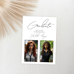 Classic Black and White Modern Graduation Party Invitation