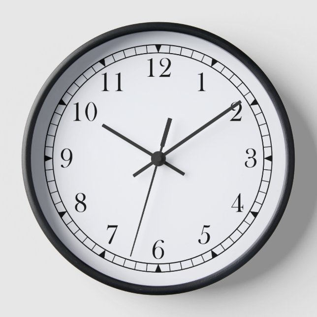 Classic Black and White Modern Wall Clock (Front)