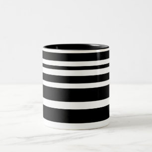 Classic Black and White Pattern Stripes  Mug