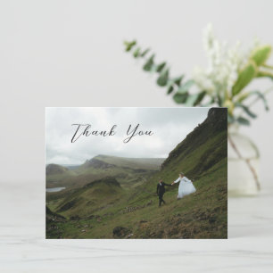 Classic Black and White Photo Timeless Wedding Thank You Card