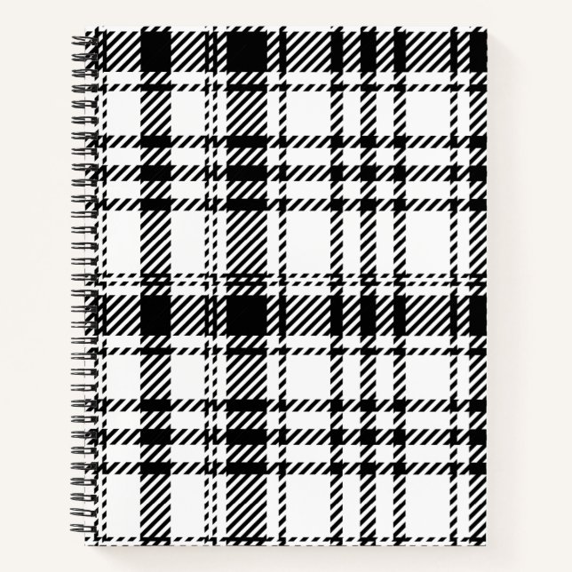  Classic Black and White Plaid  Notebook (Front)