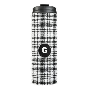 Classic Black and White Plaid Thermal Tumbler