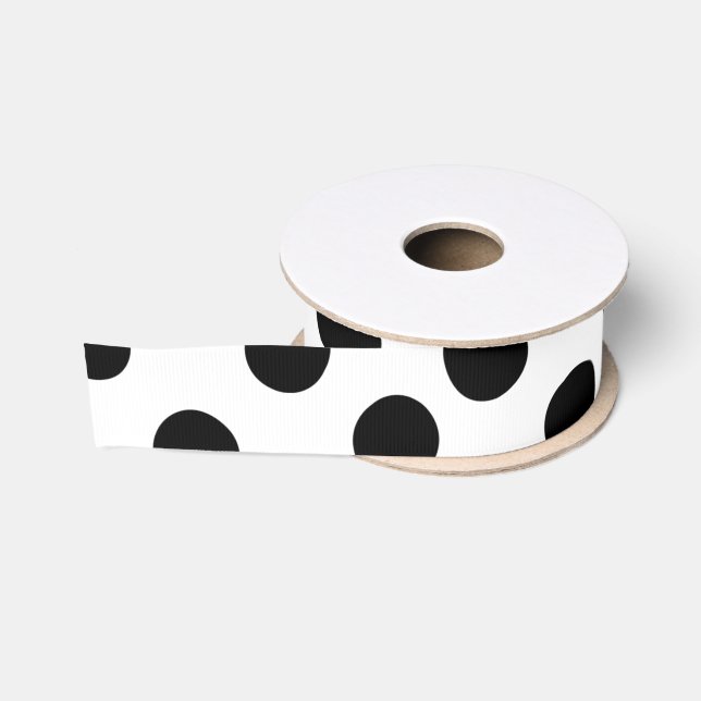Classic Black and White Ribbon Grosgrain Ribbon (Spool)
