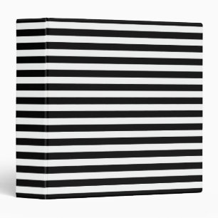 Classic Black and White Stripe Pattern Binder