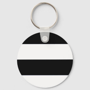 Classic Black and White Striped Pattern Keychain