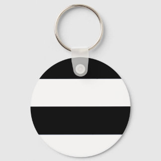 Classic Black and White Striped Pattern Keychain