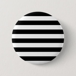 CLASSIC BLACK AND WHITE STRIPES 2 INCH ROUND BUTTON