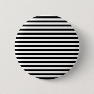 Classic Black and White Stripes 2 Inch Round Button