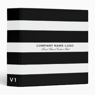 Classic Black And White Stripes Pattern Binder