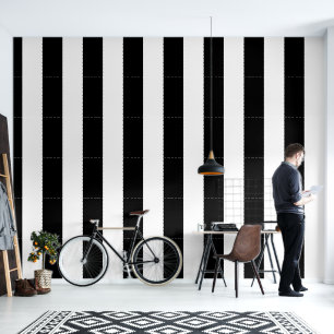 Classic black and white stripes pattern wallpaper