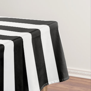 Classic Black and White Stripes Tablecloth