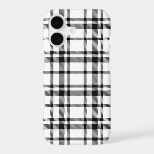 Classic Black and White Tartan Plaid Pattern