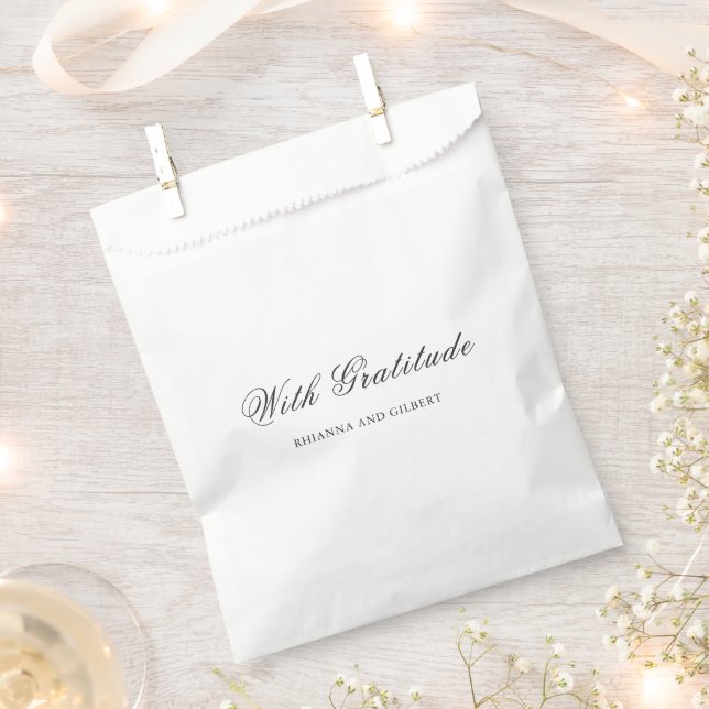 Classic Black and White Timeless Wedding Favour Bag (Clipped)
