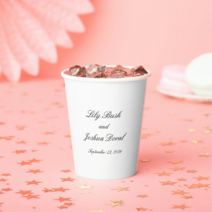 Classic Black and White Timeless Wedding Paper Cups