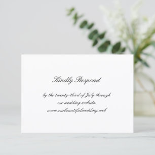Classic Black and White Timeless Wedding RSVP Card