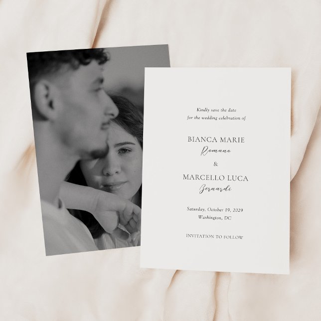 Classic Black and White Timeless Wedding Save The Date (Creator Uploaded)