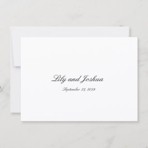 Classic Black and White Timeless Wedding Thank You Card
