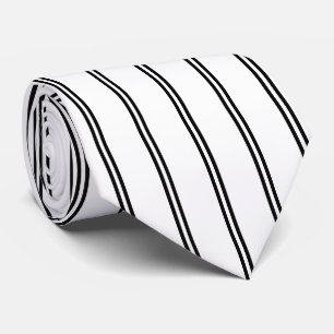 Classic Black and White (Vertical) Striped Tie