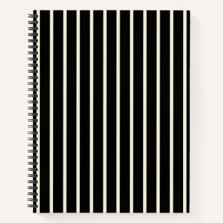 Classic Black and White Vertical Stripes Pattern Notebook
