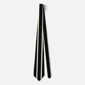 Classic Black and White Vertical Stripes Pattern Tie