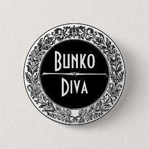 Classic Black And White Vintage Bunco 2 Inch Round Button