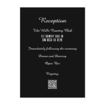 Classic Black and White Wedding Enclosure Card
