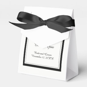 Classic Black and White Wedding Favor Box