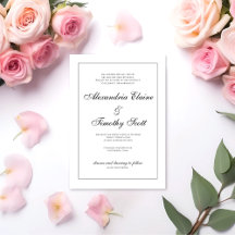 Classic Black and White Wedding Invitation